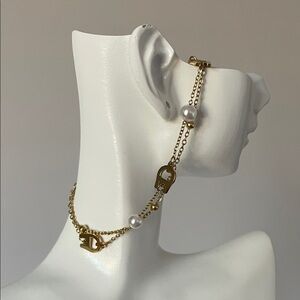 Gold and Pearl Double-Chain bracelet Connector